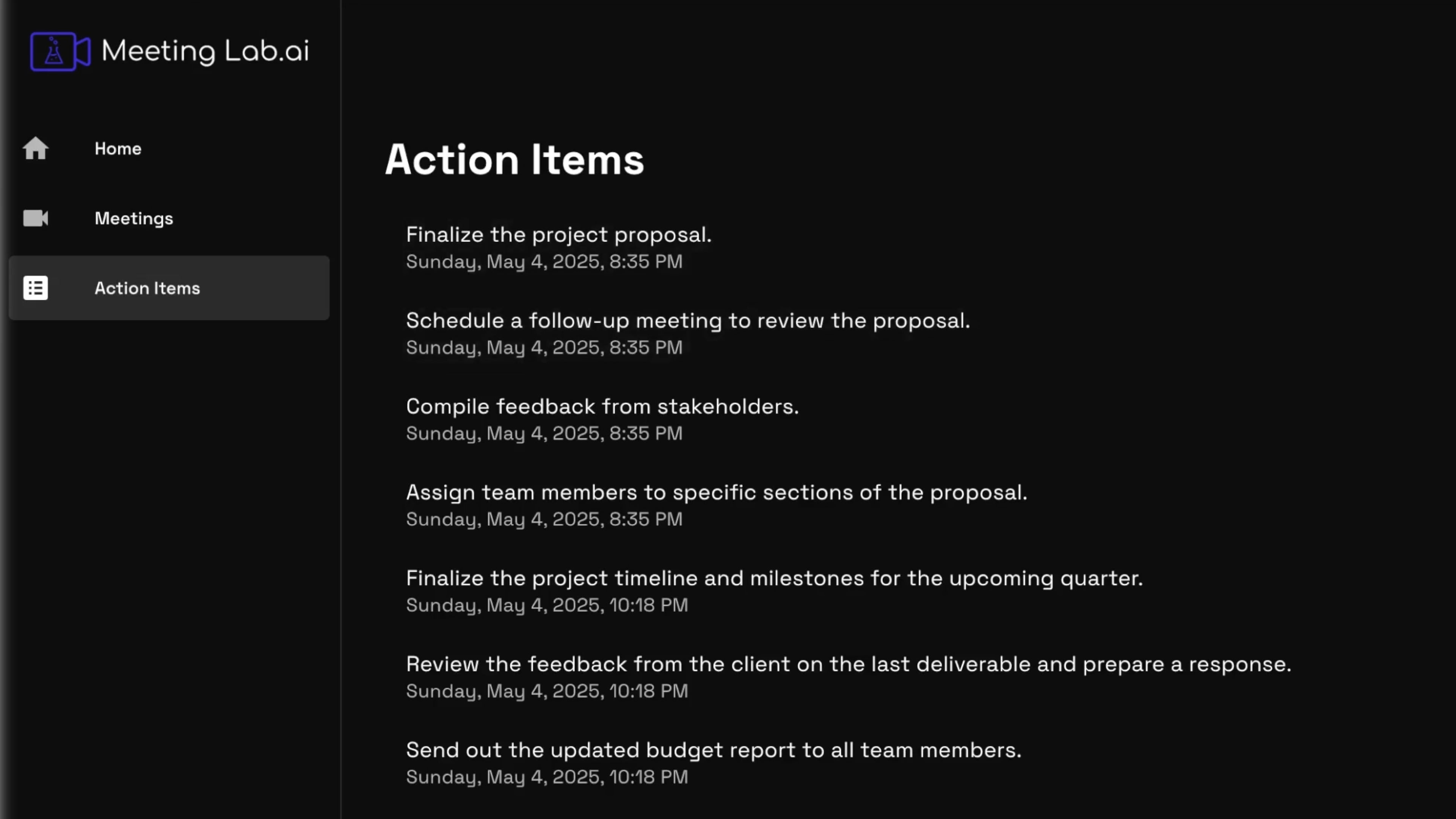 Meeting List Demo