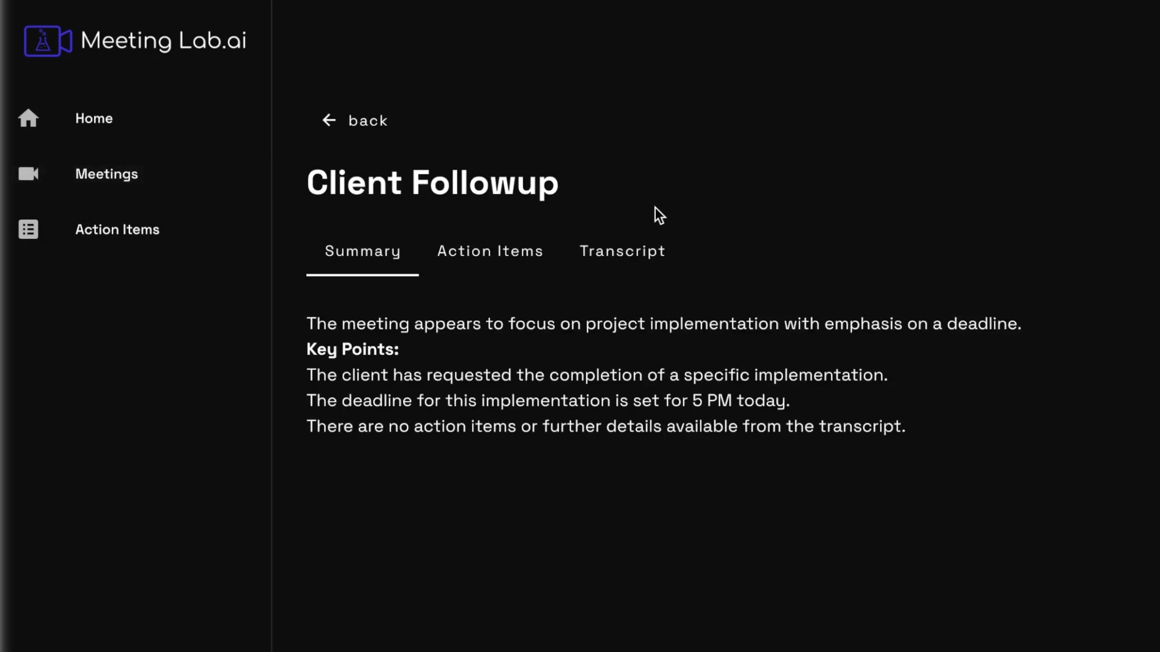 Meeting List Demo